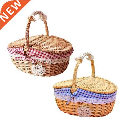 Picnic basket with Lid and Handle Outdoor Country Style