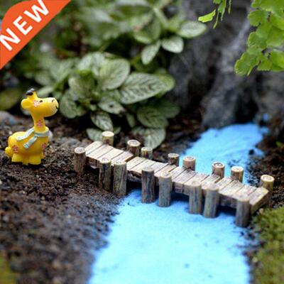 pcs/Set Wooden Bridge Grey Yellow Miniatures Fairy Figurine