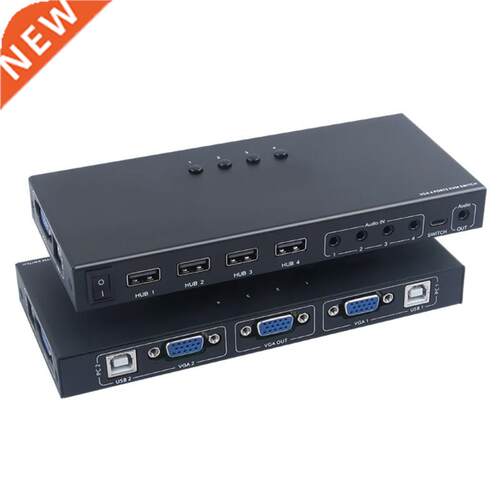 Switch Hub Selector USB 2.0 KVM VGA Switcher Adapter 4 PC Sh