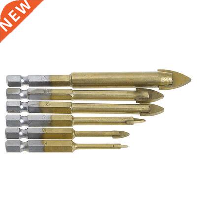 6Pcs 4/5/6/8/10/12mm Titanium Coated Glass Drill Set For Til