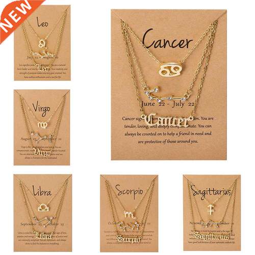 3Pcs/Set Cardboard Star Zodiac Sign Pendant 12 Constellation