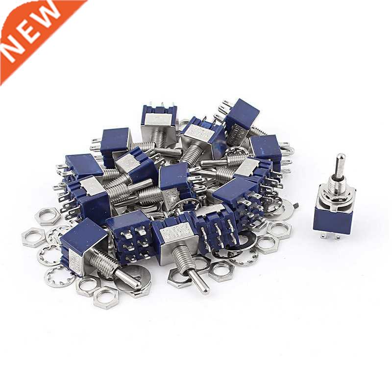 20Pcs AC 125V 6A ON-OFF-ON DPDT Locking Mini Switch Blue 6mm