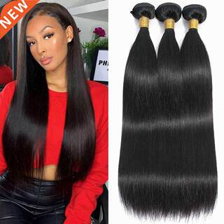 MS love straight human hair bundles 26 28 30 Inch Brazilian