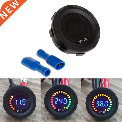 DC 12V Car Motorcycle Waterproof Blue LED Digital Voltmeter