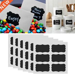 36pcs/ Black Blackboard Sticker Chalkboard Kitchen Spice Lab