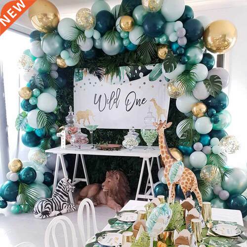 Green Balloon Gland Set Jungle Decoration Wild One Safi
