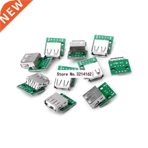 10Pcs USB 2.0 Female Socket to DIP 4P Adapter Connector 2.54