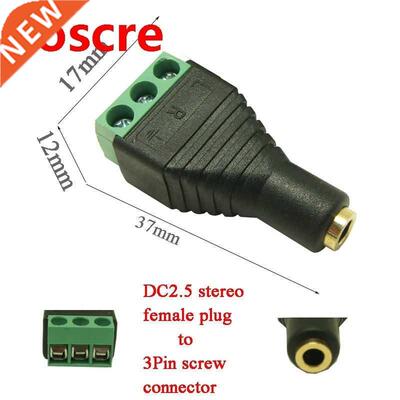 10pcs high quality 2.5mm Stereo Female Plug To 3pin Screw