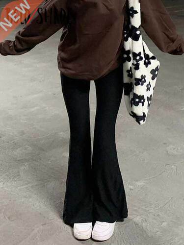 Bold Shade Grunge 90s Urban Style Boot Cut Pants High Waist