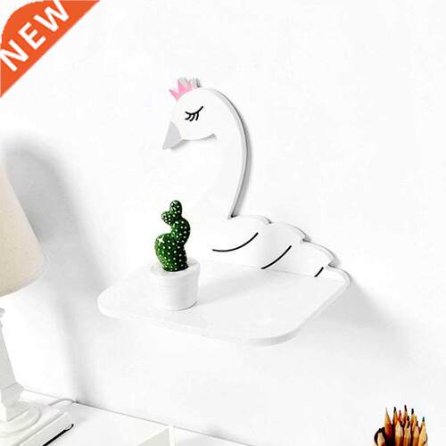 Cute Swan Storage Holders Floating Shelf Childen Room