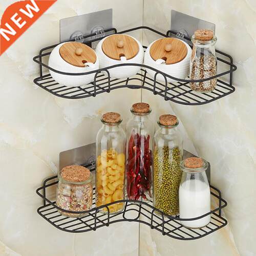 Bathroom Kitchen Punch Corner Frame Shower Shelf Wrought Iro