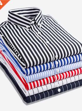 Men's Fashion Striped Dress Long Sleeve Shirt 2022 New Men's