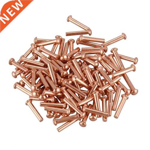 100 Pcs 5/64inch x 25/64inch Round Head Copper Solid Rivets