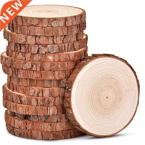 30Pcs Unfinished Nature Pine Wood Slice Gift Tags Blank Labe