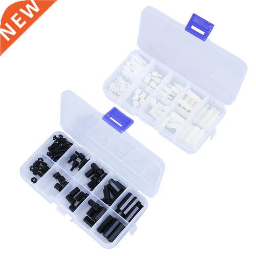 88pcs Plastic M Nylon Hex Spacers Screw Nut Column Kit Box