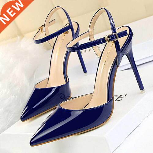 Shoes Fashion High Heels Shoes Patent Leather Woman Pumps Se