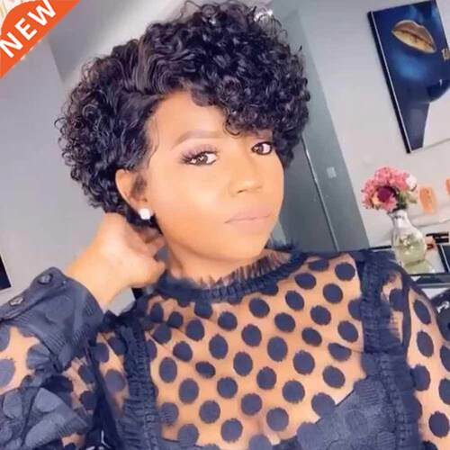 Pixie Cut Wig Human Hair Short Water Wave Transparent Lace F