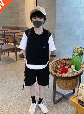 4-12Y Children's clothing Teen Boys suit 2022 New Summer clo