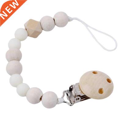 Baby Pacifier Clip Chain Wooden Holder Soother Pacifier Clip