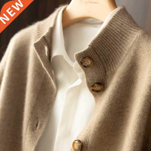 Autumn and Winter 100% Wool Cashmere Sweater Women's Self-Cu