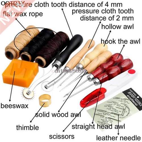 1set 13Pcs Leather Craft Hand Stitching Sewing Tool Thre A
