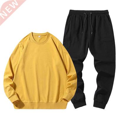 2022 New Men's Casual Sports Suit Round Neck Long Sleeve Men