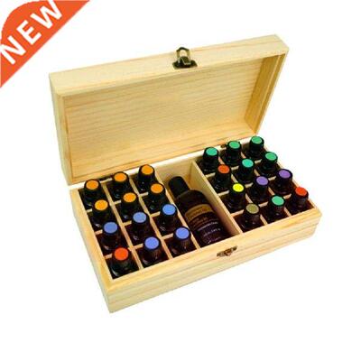 CHUWUJU 25 Slots Wooden Essential Oils Box Solid Wood Case