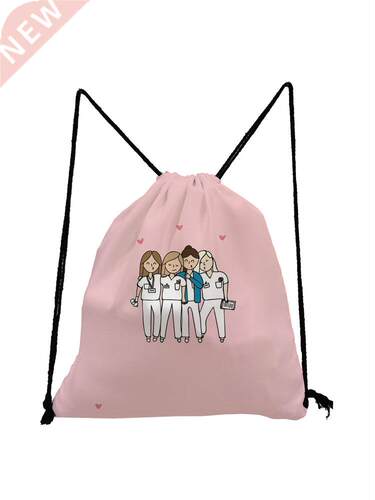 Nurse Drawstring Bag Fashion Child Backpack Cartoon Teenager