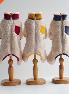 Soft Plush Dog Jumpsuit Winter Warm Dog Clothes For Small
