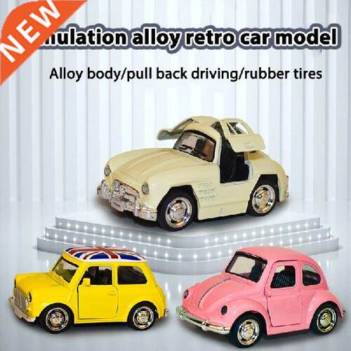 Retro Q Mini Alloy Toy acoustic-optic back force Car