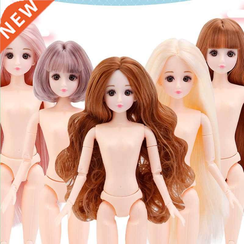 new 30cm doll make-up 3d eyes long hair 1/6 bjd dolls body b