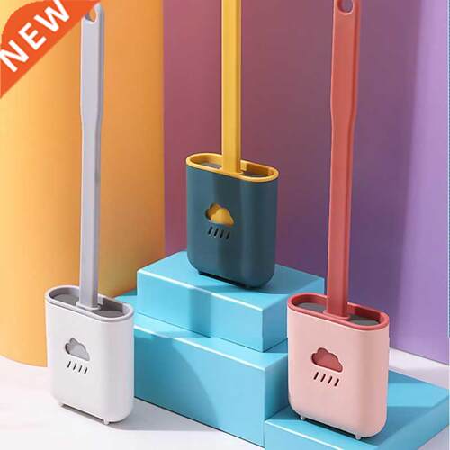 Slcone Tolet Brush wth Tolet Brush Sucton Cup Holder