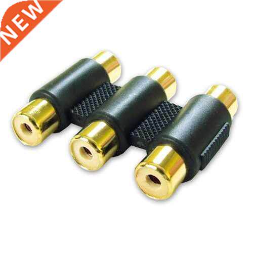 Triple 3 RCA Phono to RCA Phono Female Connector/Coupler [El