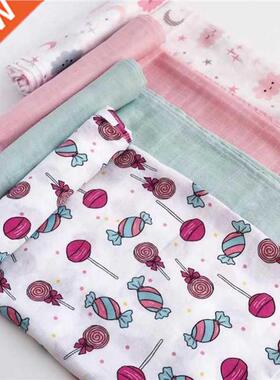 120cm*110cm 2 Lyer Muslin Blnket Guze Bmboo Bby Swddle