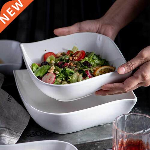 Simple creative ceramic bowl European soup bowl irregular
