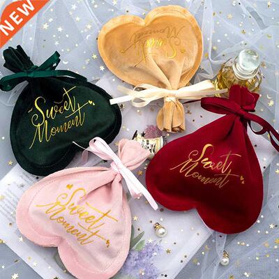 New Cute Heart Shape Gift Packing Bags Velvet Valentine's
