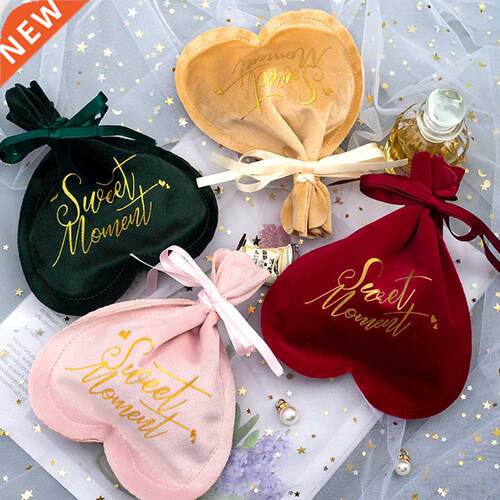 New Cute Heart Shape Gift Packing Bags Velvet Valentine's