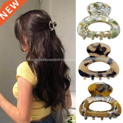 Acetate Leopard Hair Clip for Women Girls Hair Claw Chic Bar