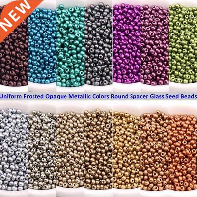 2mm 3mm 4mm Frosted Opaque Metallic Colors Glass Seedbeads M