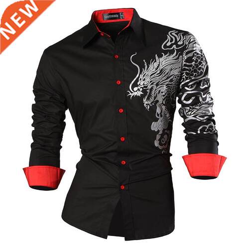 Sportrendy Men's Shirt Dress Casual Long Sleeve Slim Fit Fas