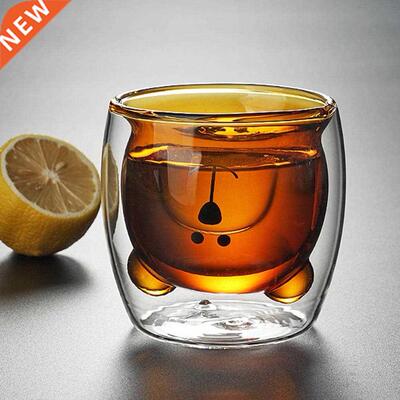 250ml Double Wall Transparent Heat-resistant Bear Shape Glas