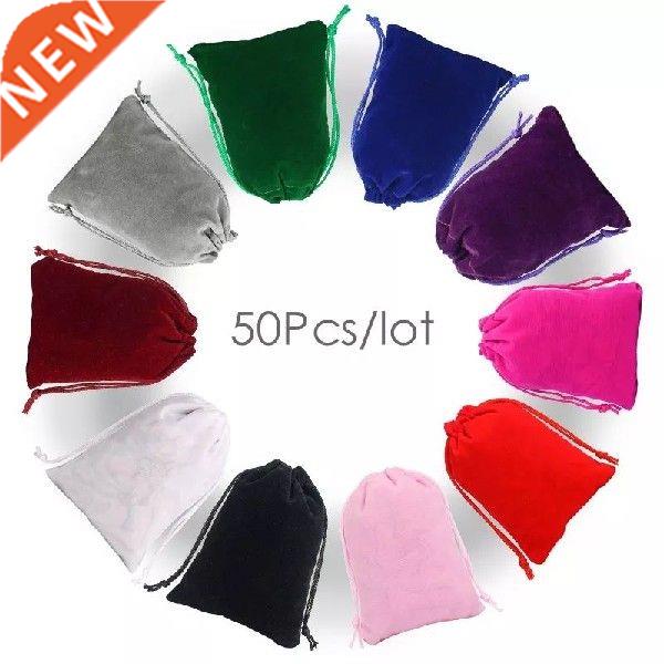 50Pcs/Lot Drawstrng Velvet Sachet 5x7/7x9/9x12/10x15cm