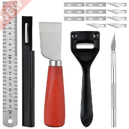 New 16Pcs Metal Leather Skiver And Beveler  Cutting Tool