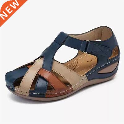 Women Sandals Mesh Casual Ladies Wedge Shoes Solid Color Pla