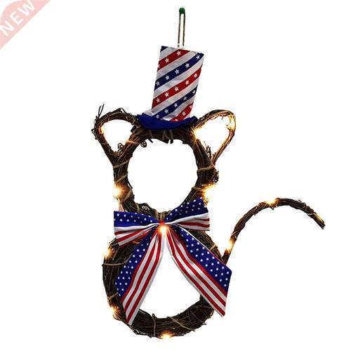 Creative Cat Shape With Lamp Rattan Ring Star Strip Top Hat