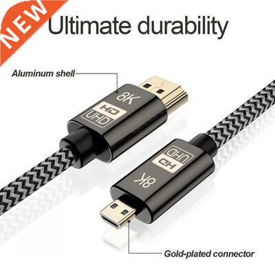 8K 60Hz HDMI-compatible 2.1 Cable Micro Adapter Gold Plated