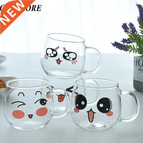 1/4pcs 200ml Creative Glass Breakfast Milk Mug Beer Cup