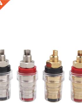 4Pcs Crysta Speaker Cable Banana Jack Adapter Terminal Post