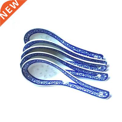 5Pcs China Chinese Style Ceramic Spoon Children Rice Scoop S
