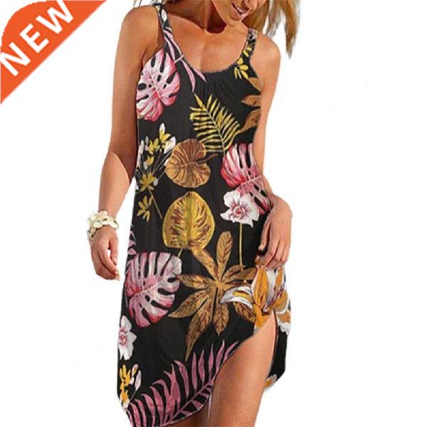 Bohemian Dress Summer Women Sundress Sleeveless Floral